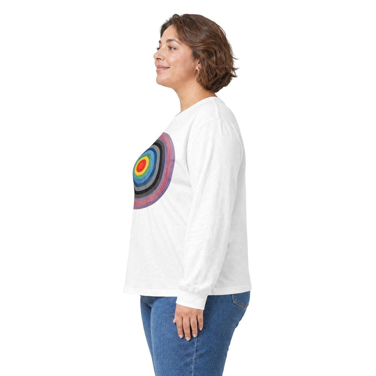 plate 343 long sleeve tee - White