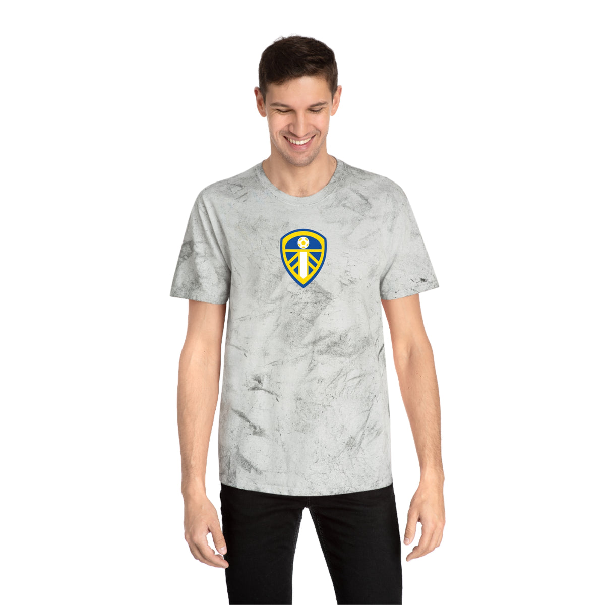 Leeds Soccer Tie-Dye Tee — Smoke, Royal, Gold & White