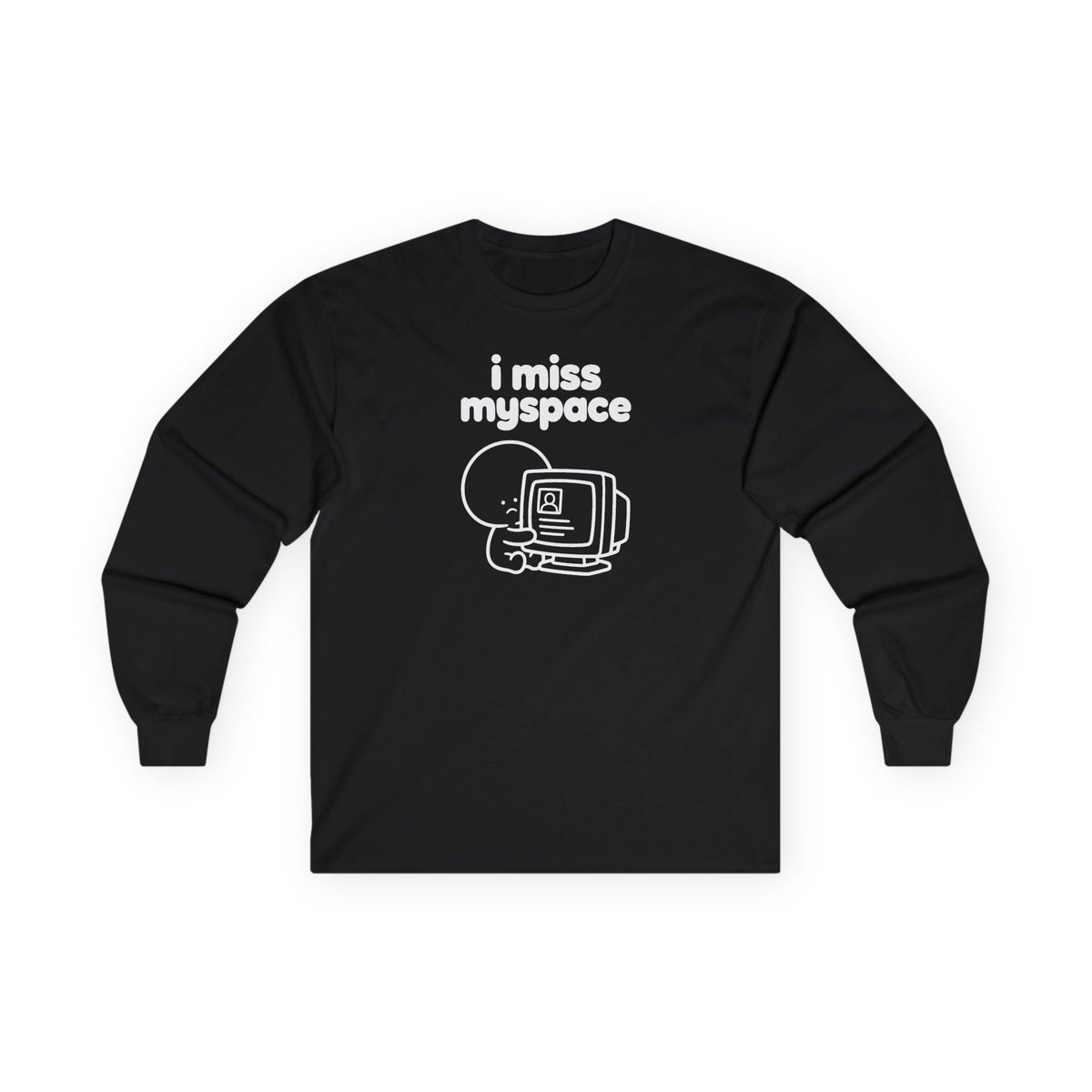 i miss myspace long sleeve tee - Black