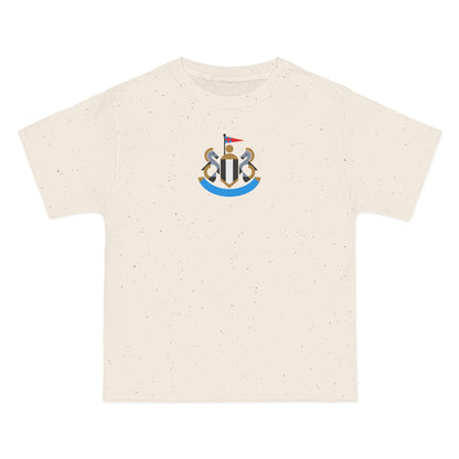 Newcastle Soccer Heavyweight Tee — Natural, Aqua, Old Gold & Black
