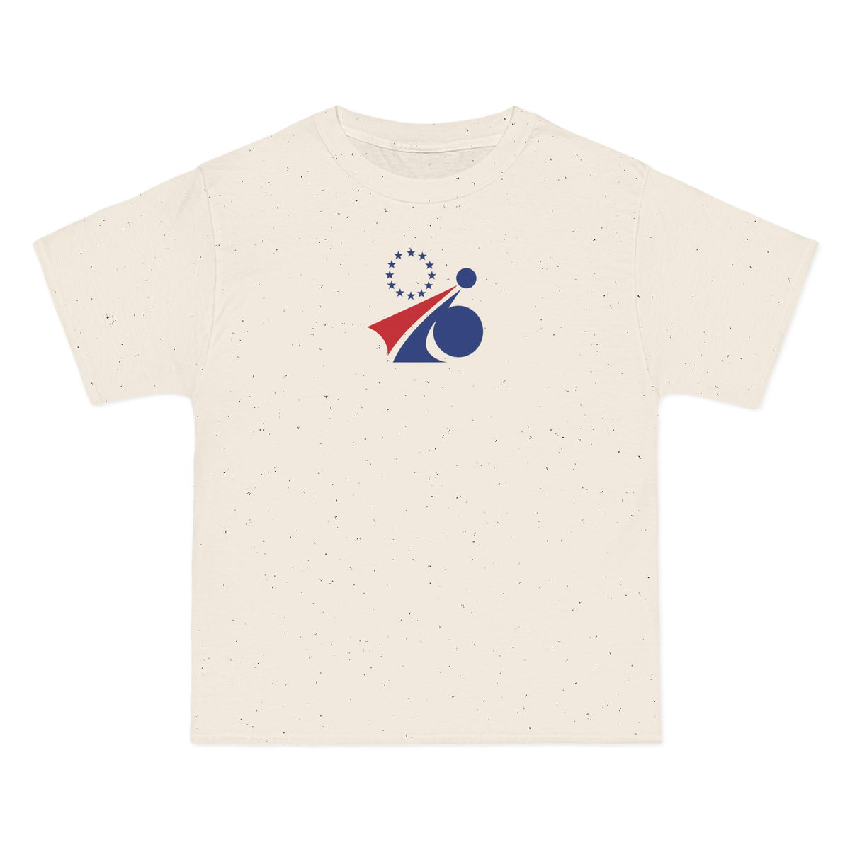 Philadelphia Basketball Heavyweight Tee — Natural, Royal & Red