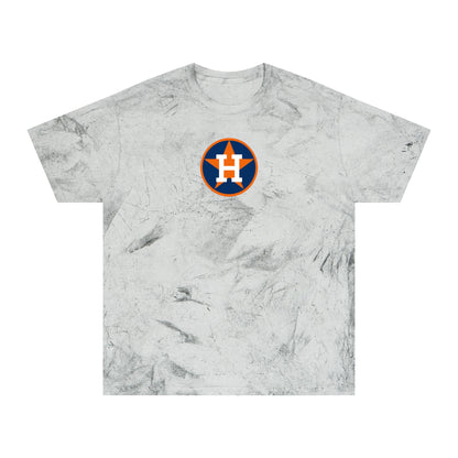 Houston Baseball Tie-Dye Tee — Smoke, Navy, Orange & White