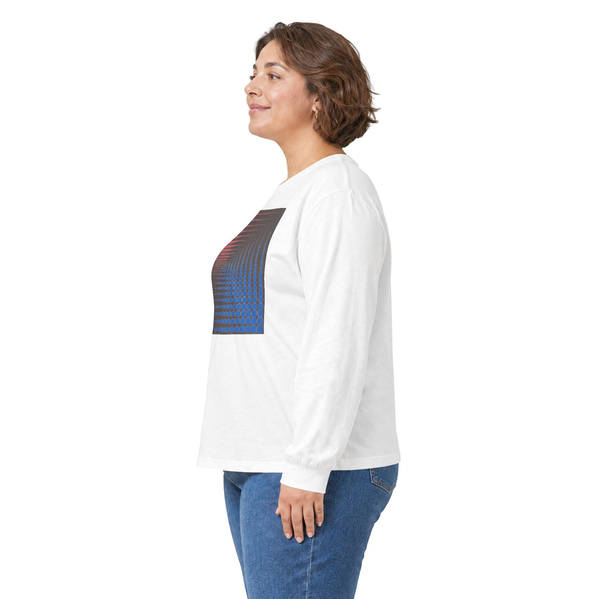 plate 424 long sleeve tee - White