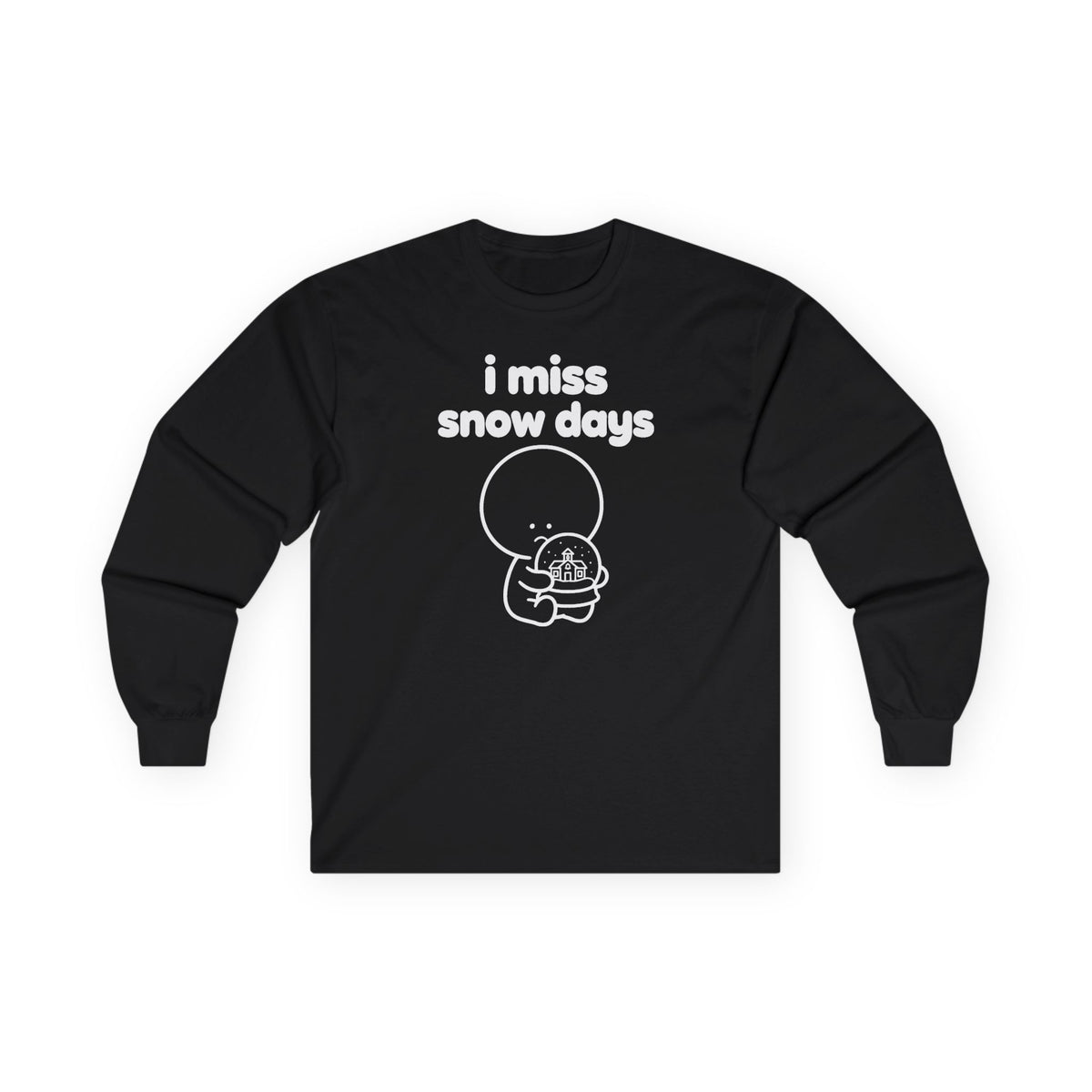 i miss snow days long sleeve tee - Black