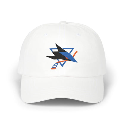 San Jose Hockey Dad Cap — Embroidered, Black, Royal & Orange