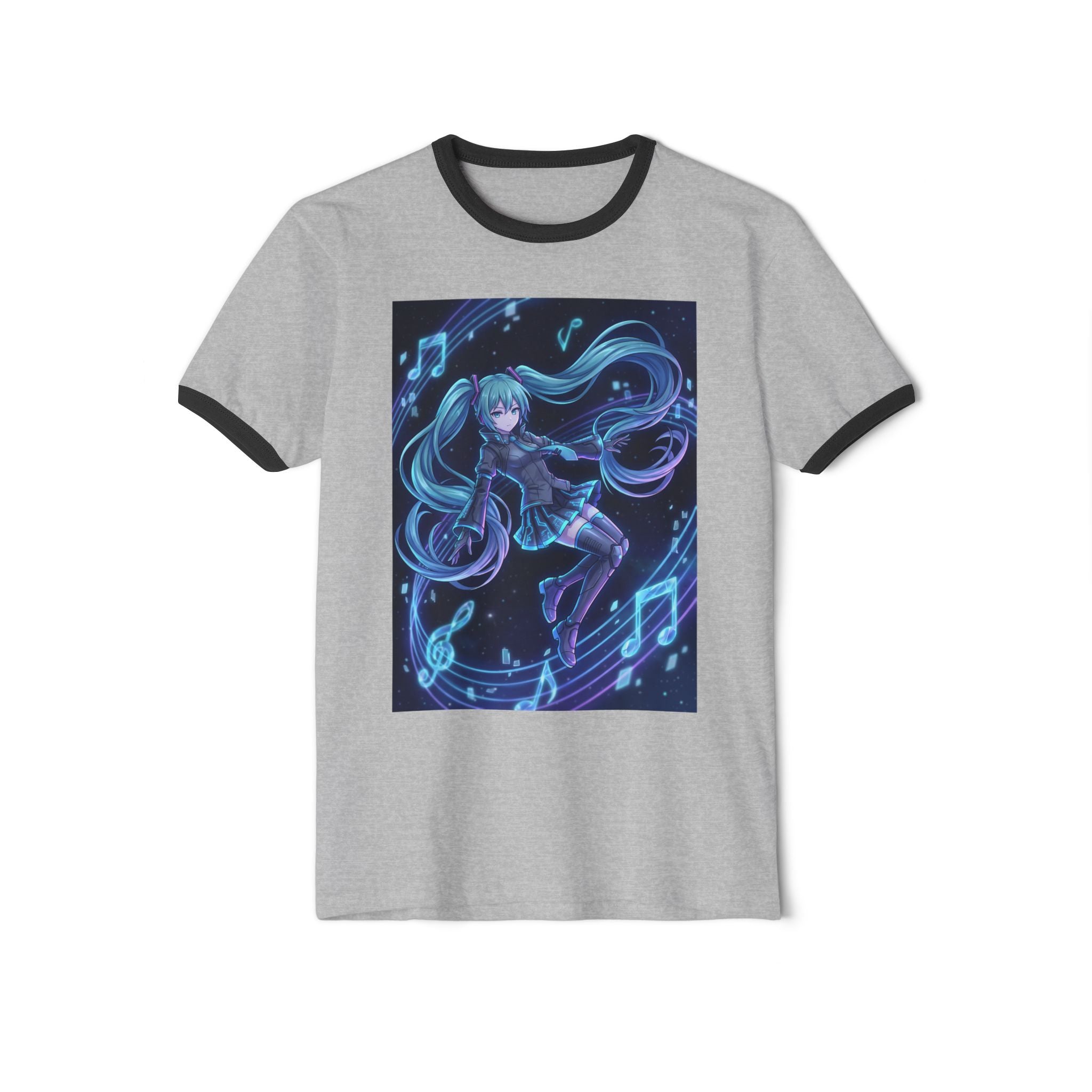 Unisex Cotton Ringer T-Shirt - Hatsune Miku