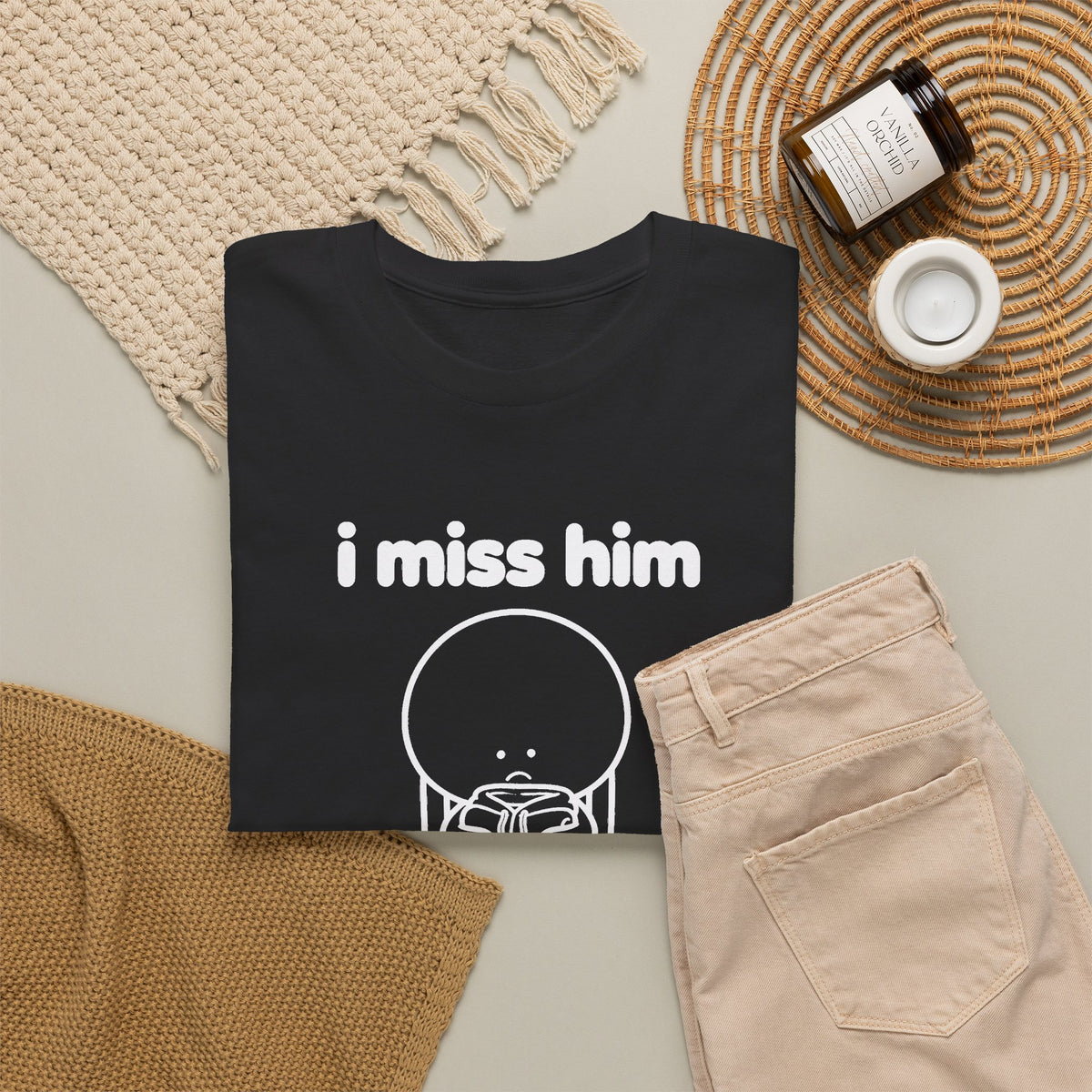i miss him tee - Black