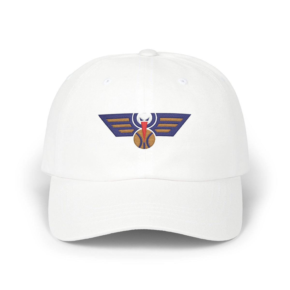 New Orleans Basketball Dad Cap — Embroidered, Navy, Old Gold & White