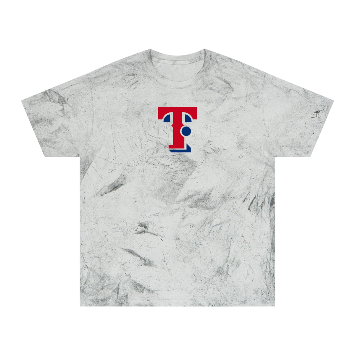 Texas Baseball Tie-Dye Tee — Smoke, Red & Navy