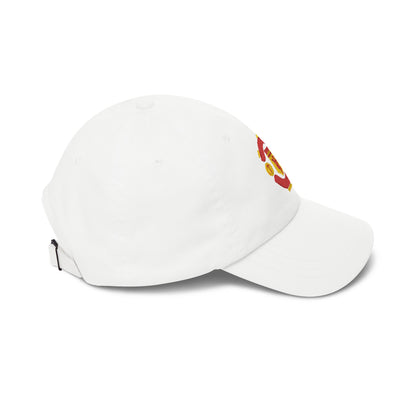 Manchester Soccer Dad Cap — Embroidered, Red, Gold & Orange