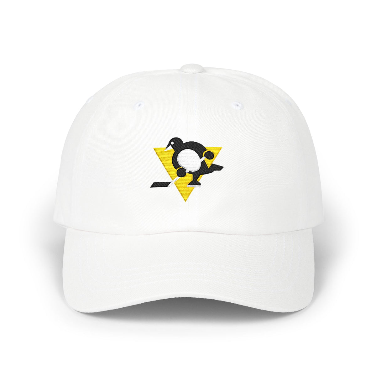 Pittsburgh Hockey Dad Cap — Embroidered, Black, Gold & White