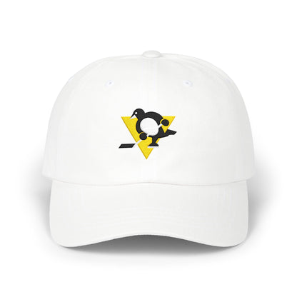 Pittsburgh Hockey Dad Cap — Embroidered, Black, Gold & White