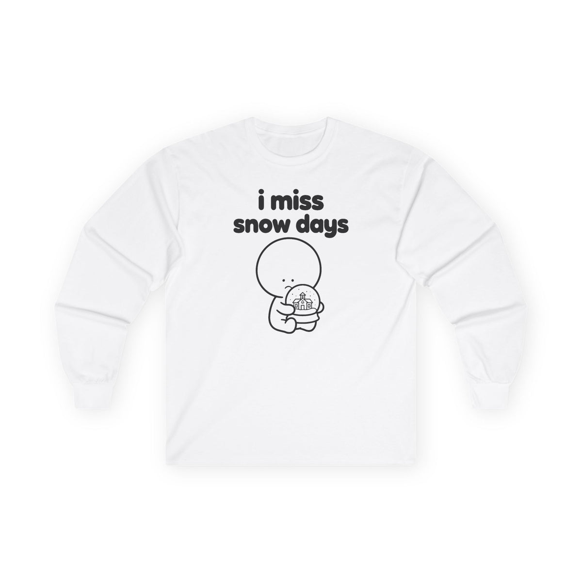 i miss snow days long sleeve tee - White