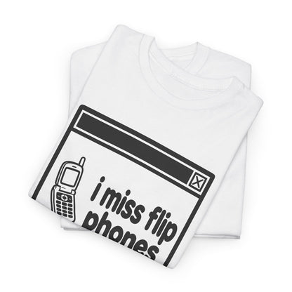 i miss flip phones error tee - White