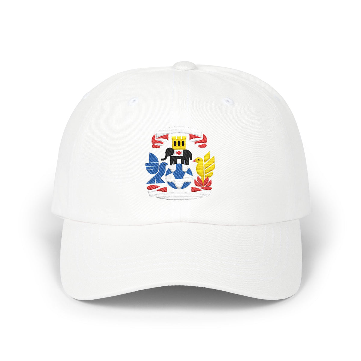 Coventry Soccer Dad Cap — Embroidered, White, Royal & Red