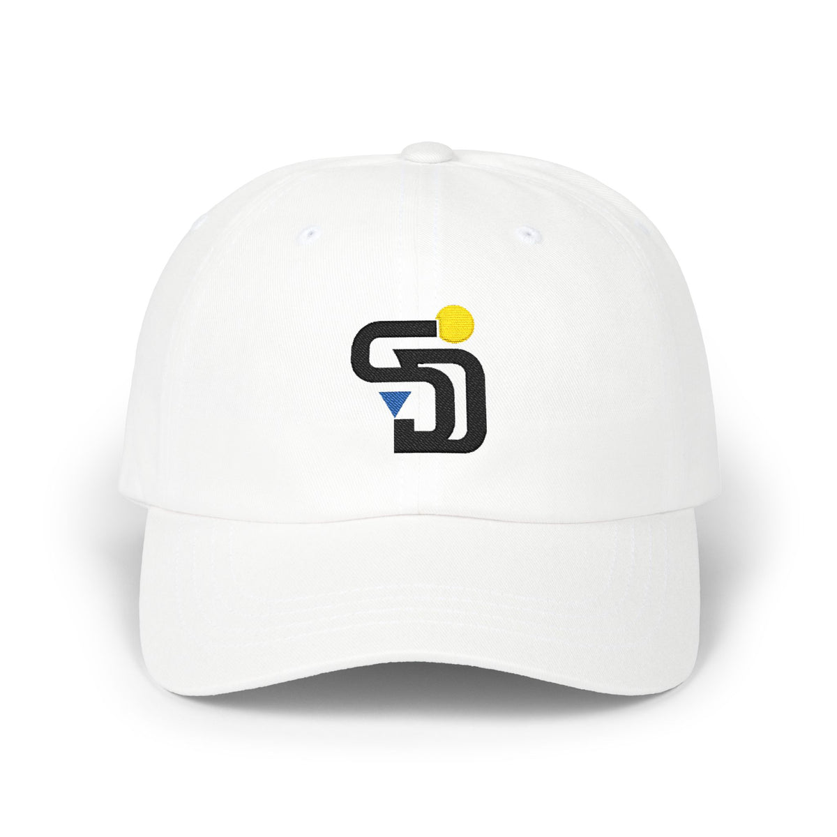San Diego Baseball Dad Cap — Embroidered, Black, Gold & Royal