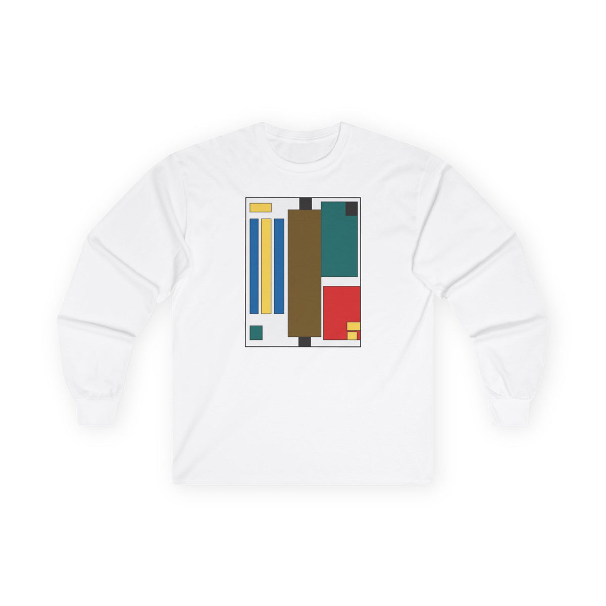 plate 048 long sleeve tee - White by onlycolor