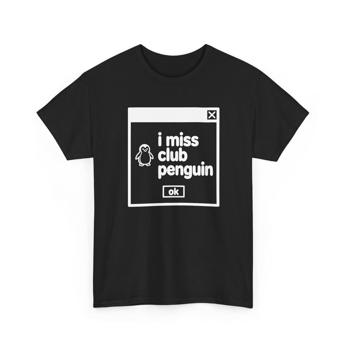 i miss club penguin error tee - Black by lonelyboi