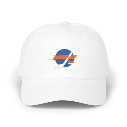 New York Hockey Dad Cap — Embroidered, Royal, Orange & White