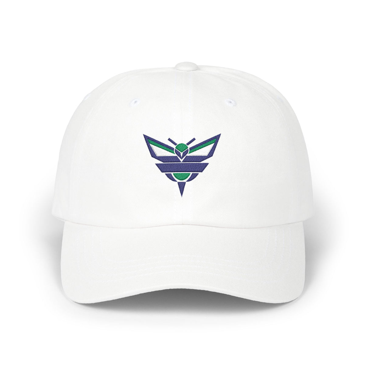 Charlotte Basketball Dad Cap — Embroidered, Navy, Kelly Green & White