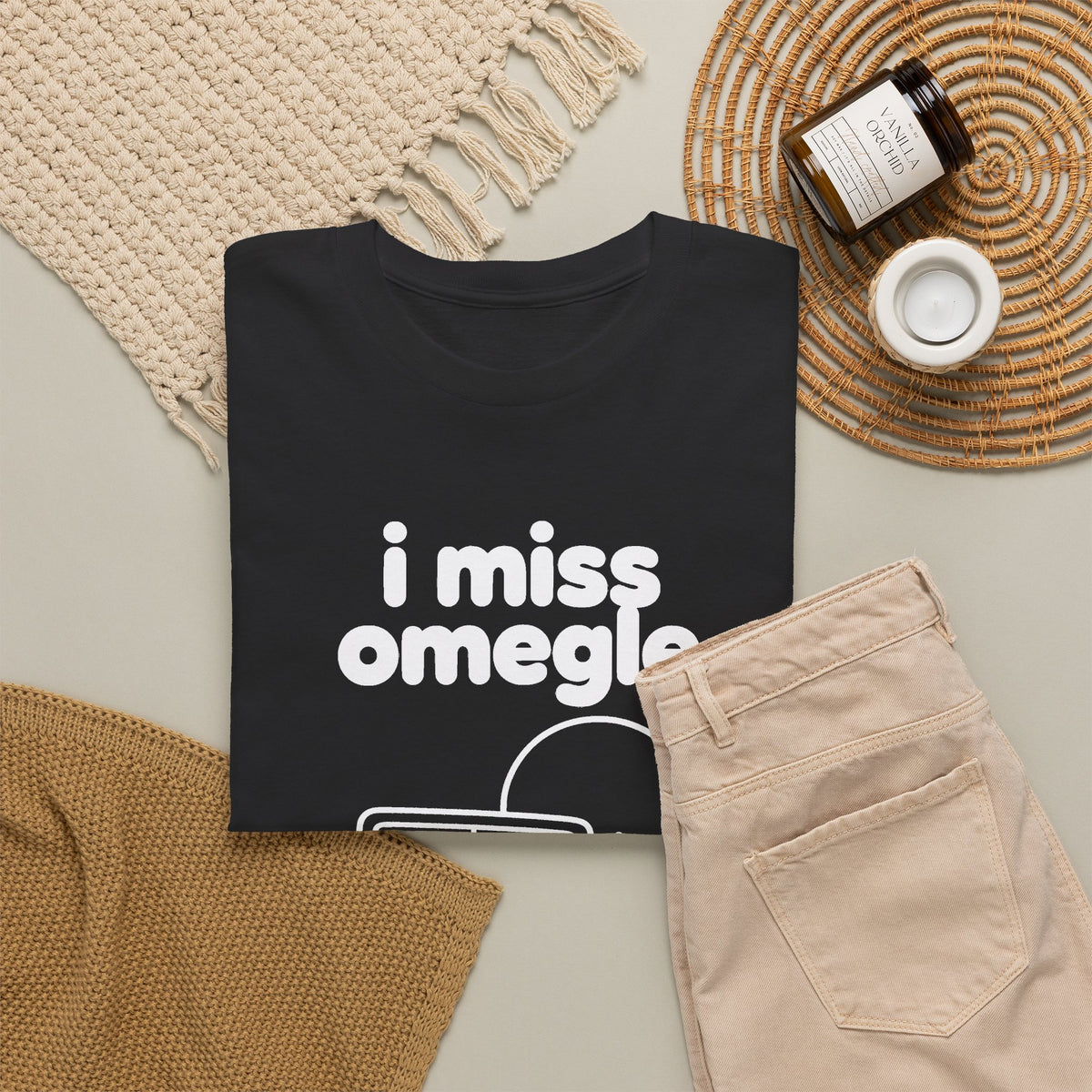 i miss omegle tee - Black