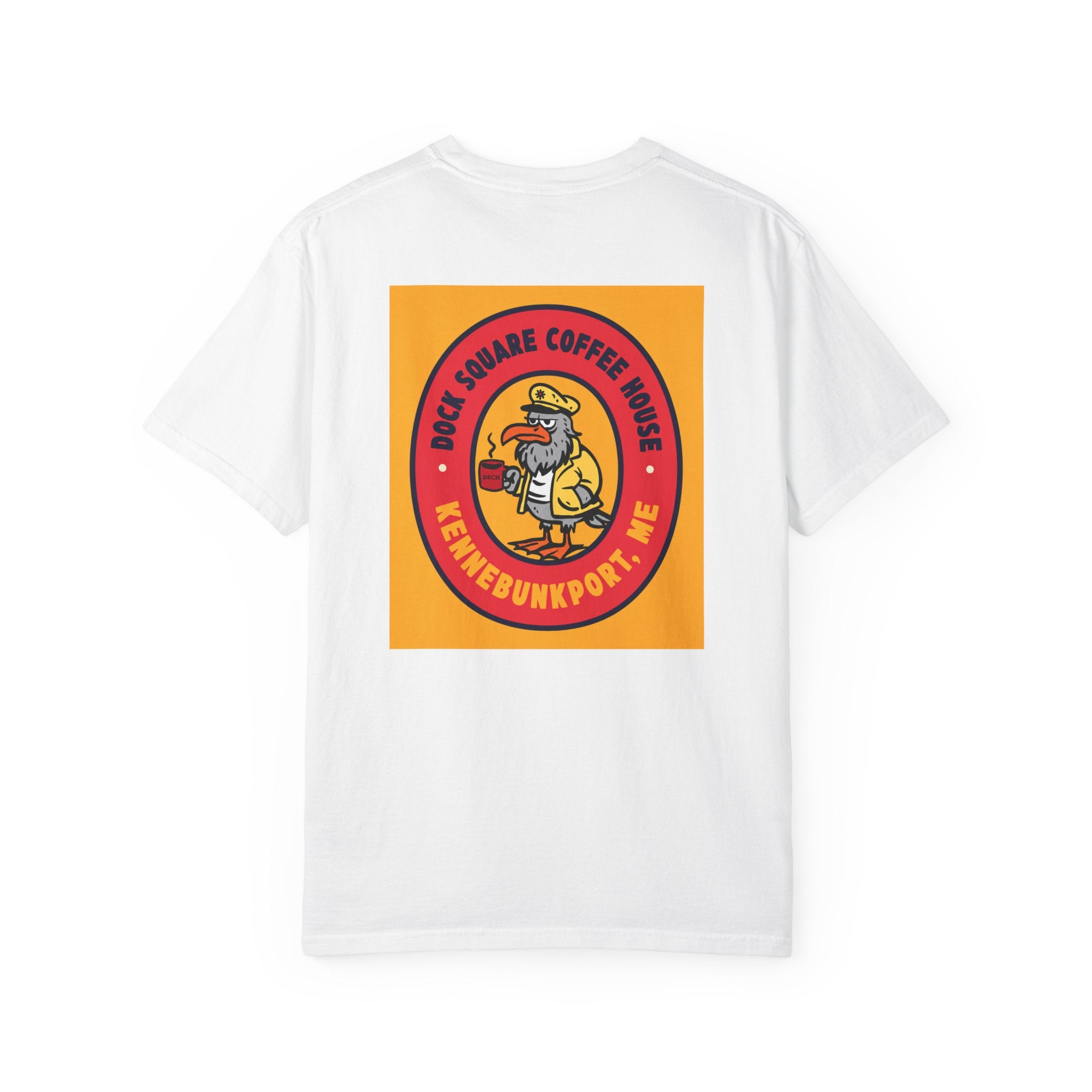 Coffee Shop T-Shirt — "Dog Square Coffee House" Logo Tee (Kennebunkport, ME)