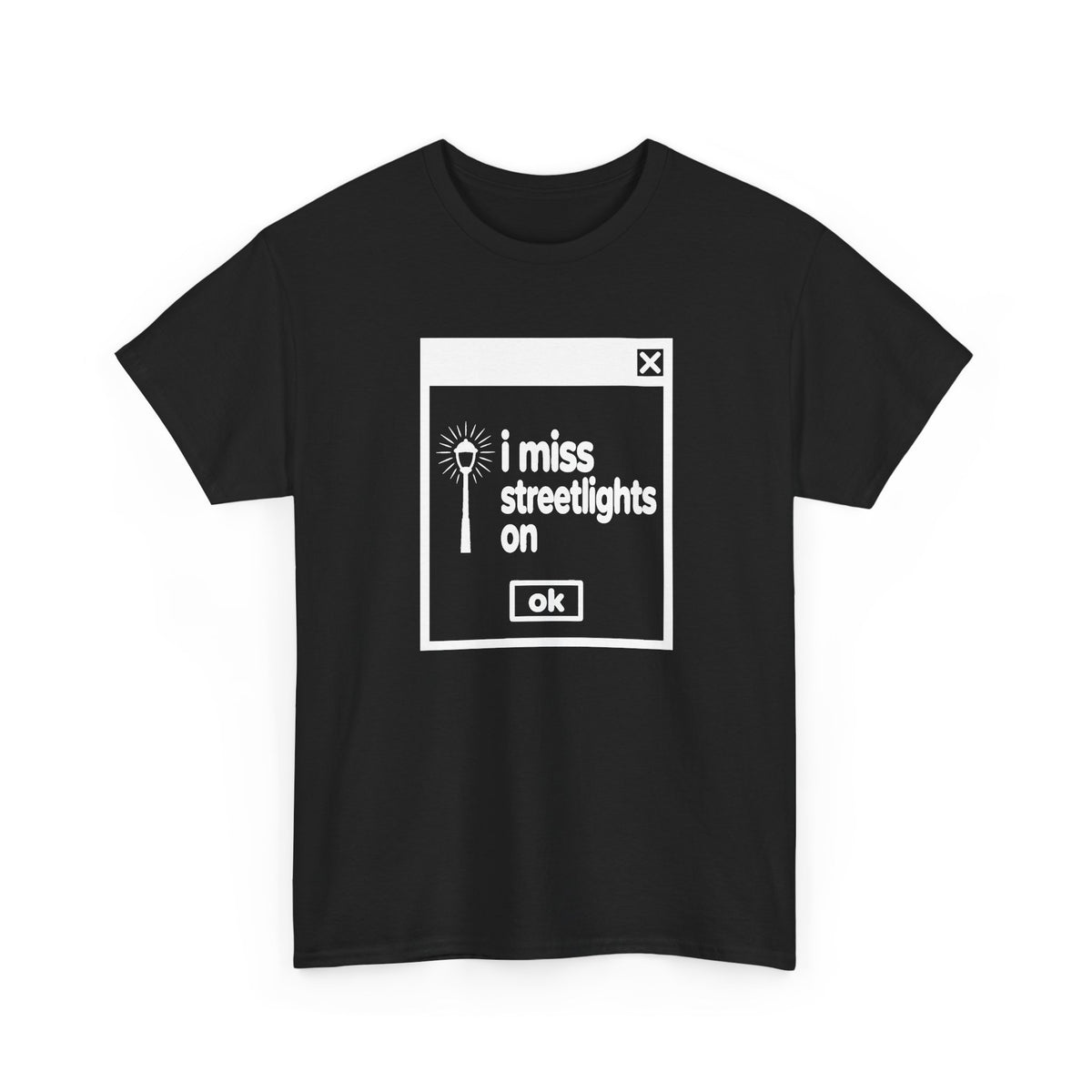 i miss streetlights on error tee - Black