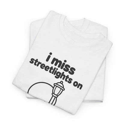 i miss streetlights on tee - White