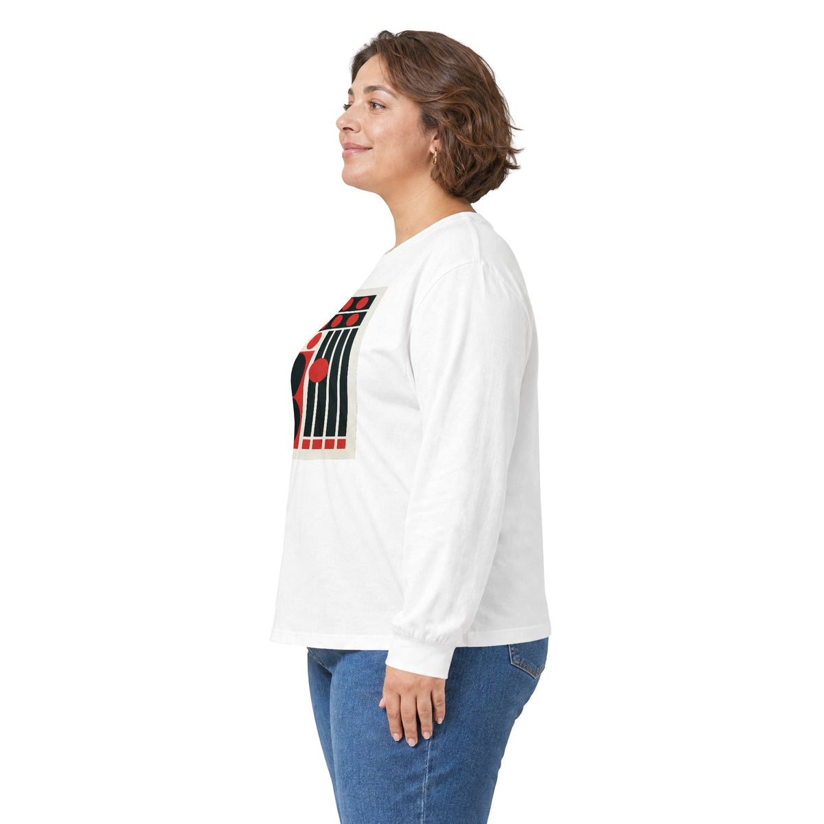 plate 143 long sleeve tee - White