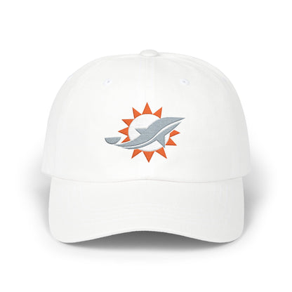 Miami Football Dad Cap — Embroidered, Grey, White & Orange