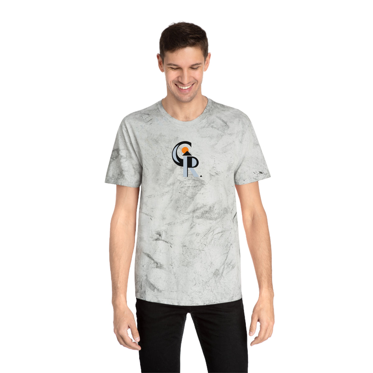 Colorado Baseball Tie-Dye Tee — Smoke, Black, Grey & Orange