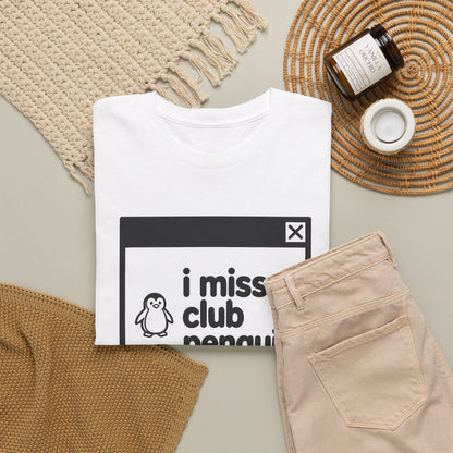 i miss club penguin error tee - White