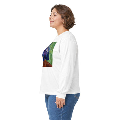 plate 051 long sleeve tee - White