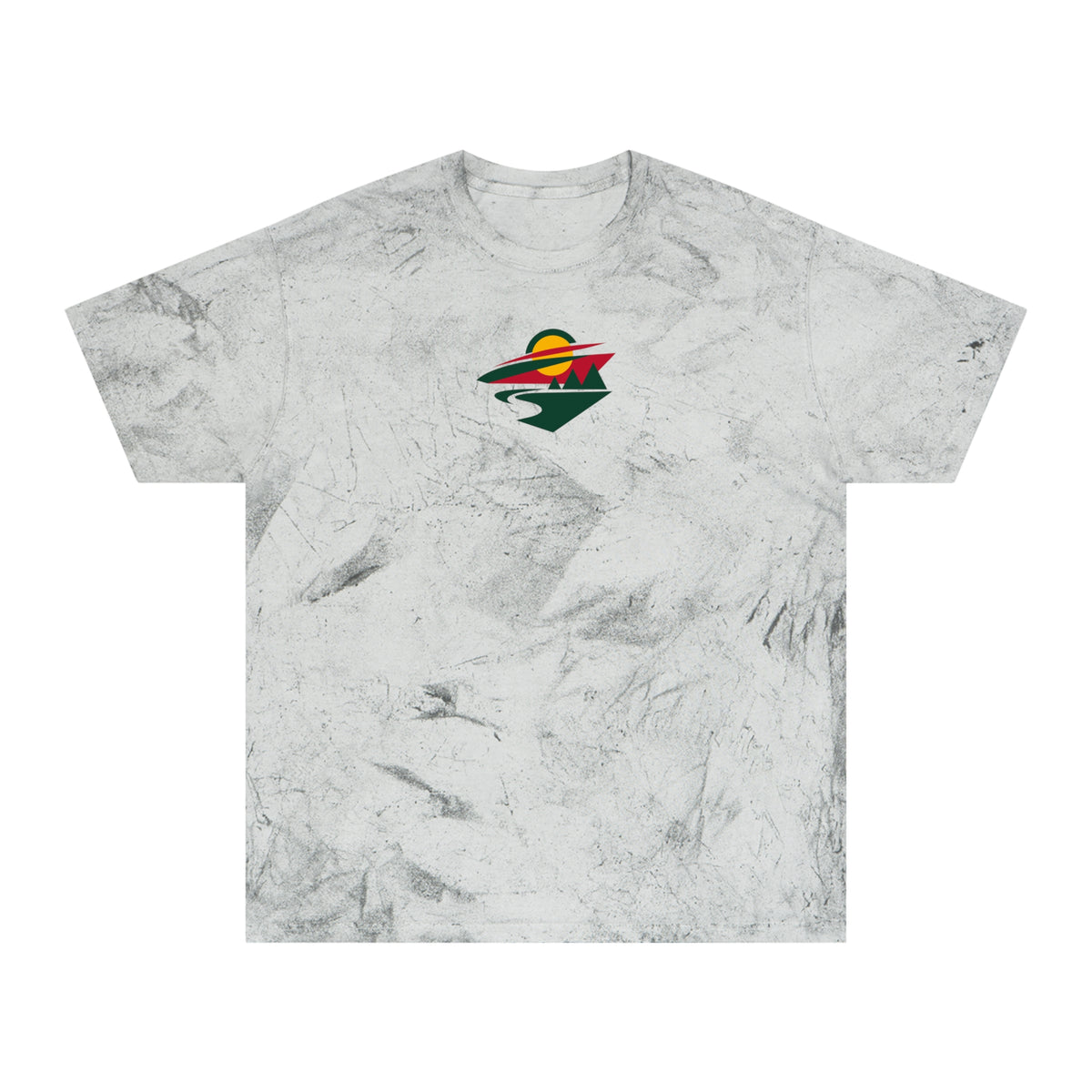 Minnesota Hockey Tie-Dye Tee — Smoke, Kelly Green, Red & Gold