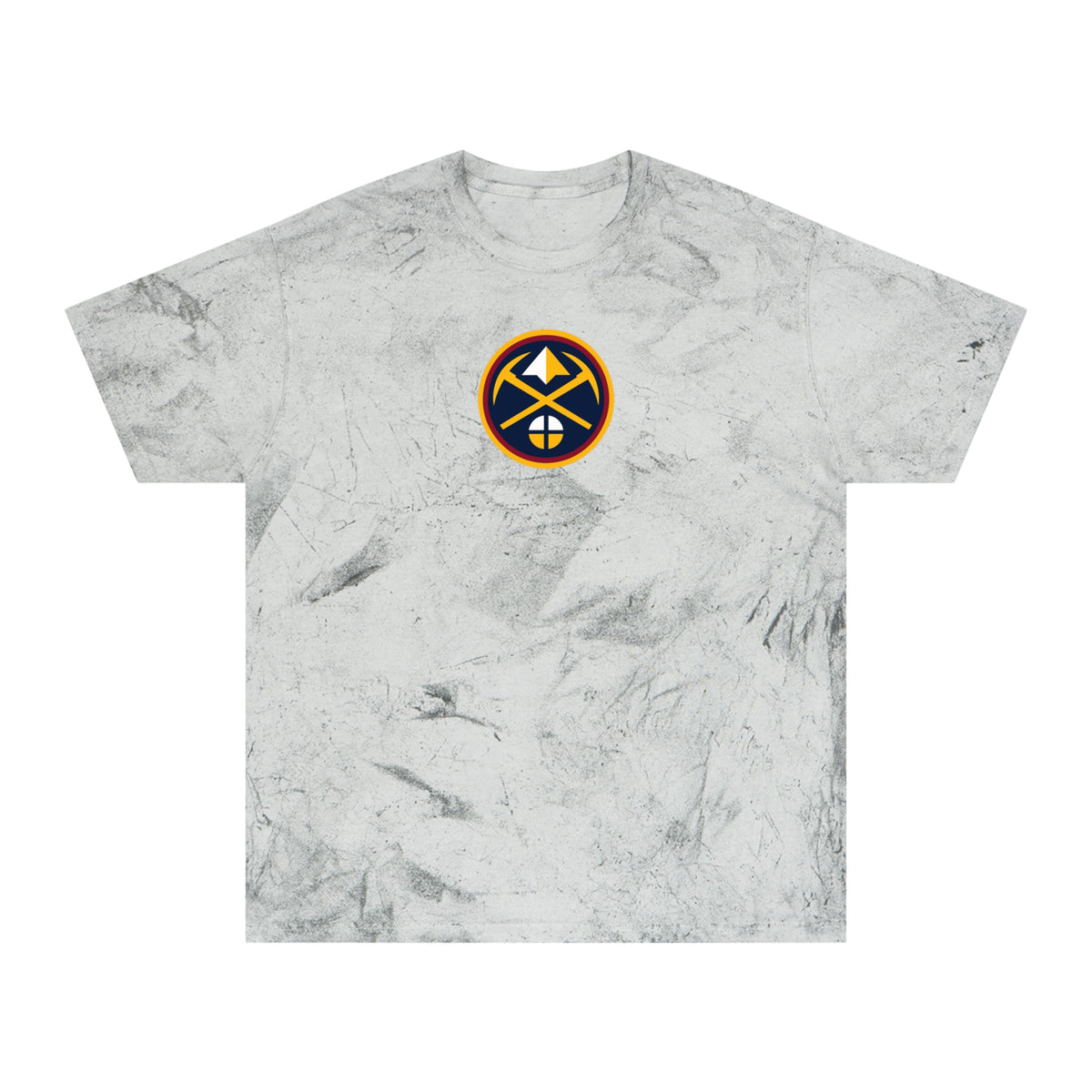 Denver Basketball Tie-Dye Tee — Smoke, Navy, Gold & Maroon