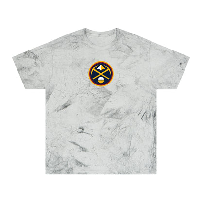 Denver Basketball Tie-Dye Tee — Smoke, Navy, Gold & Maroon