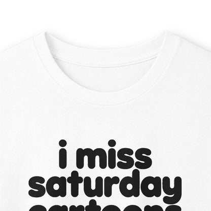i miss saturday cartoons long sleeve tee - White