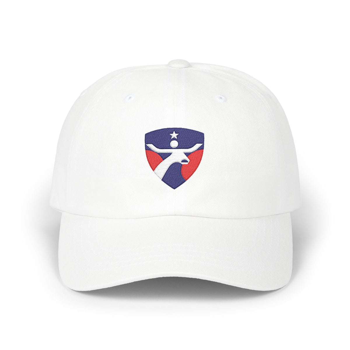 Dallas Soccer Dad Cap — Embroidered, Navy, White & Red