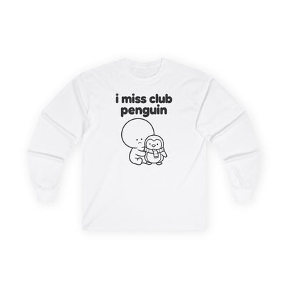 i miss club penguin long sleeve tee - White