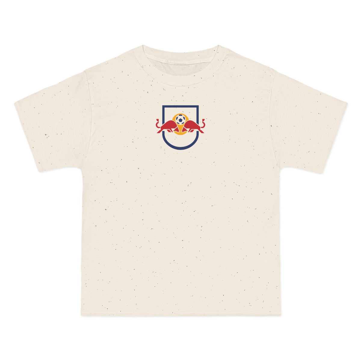 New York Soccer Heavyweight Tee — Natural, Navy, Red & Gold