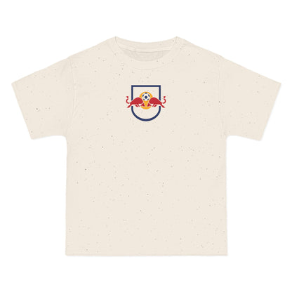 New York Soccer Heavyweight Tee — Natural, Navy, Red & Gold
