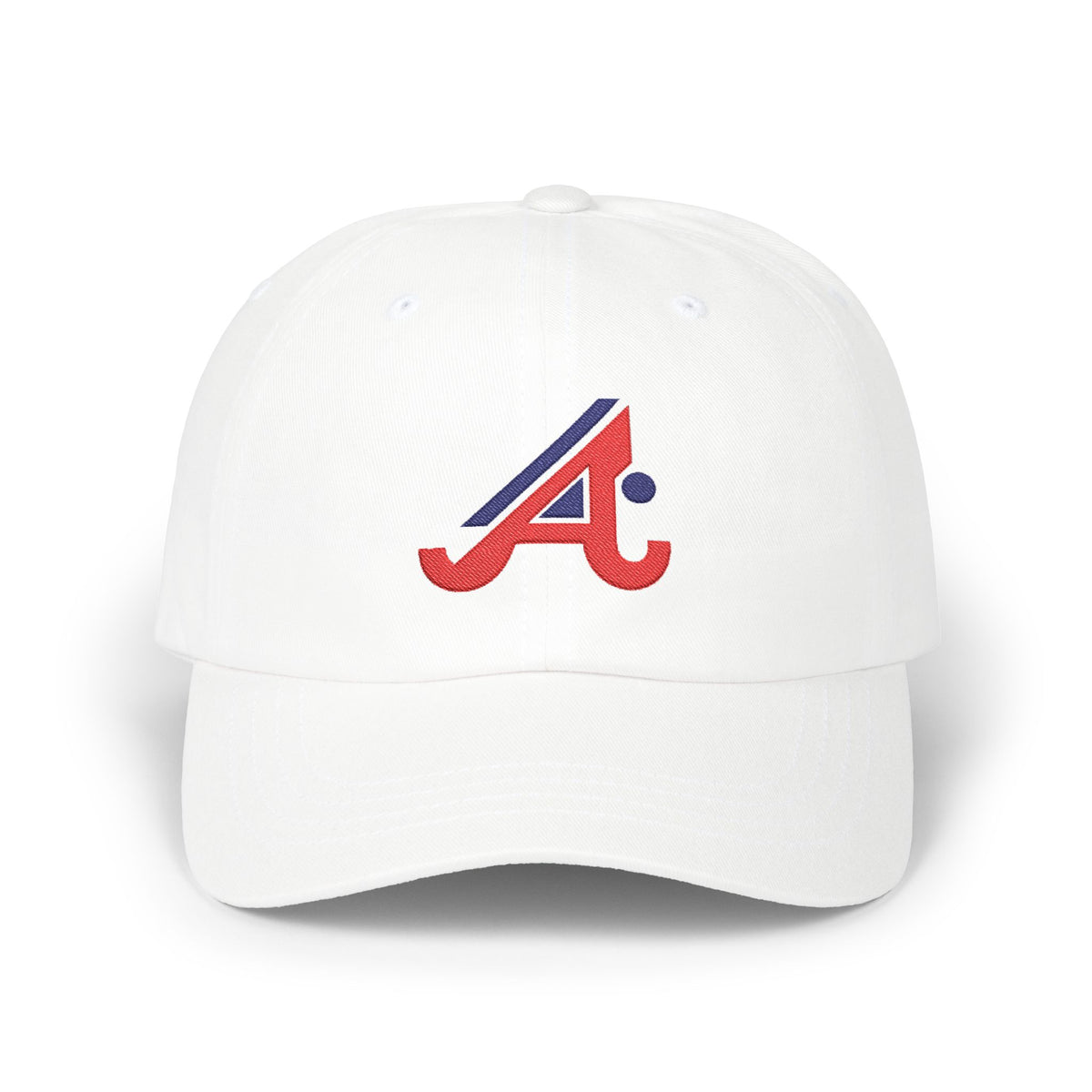 Atlanta Baseball Dad Cap — Embroidered, Red & Navy