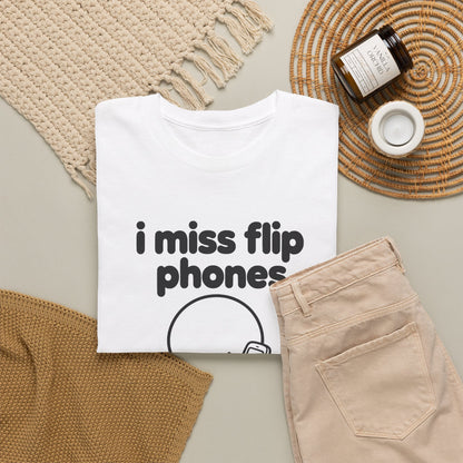 i miss flip phones tee - White