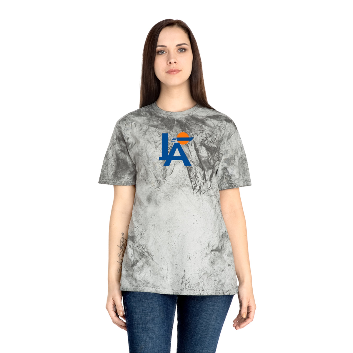 Los Angeles Baseball Tie-Dye Tee — Smoke, Royal & Orange