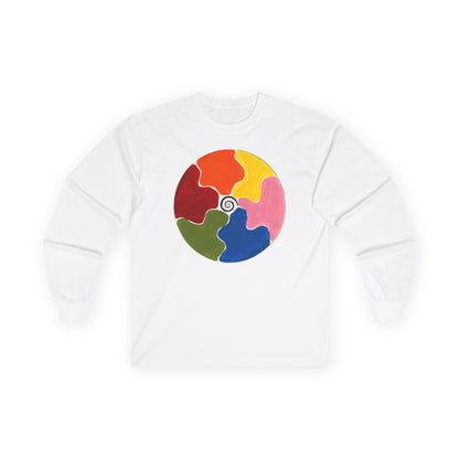 plate 091 long sleeve tee - White