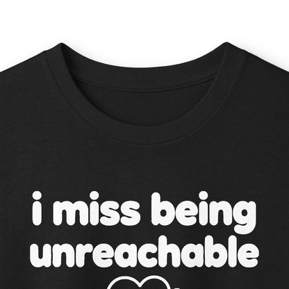 i miss being unreachable long sleeve tee - Black