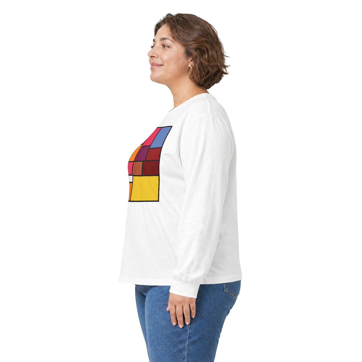 plate 124 long sleeve tee - White