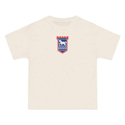 Ipswich Soccer Heavyweight Tee — Natural, Royal, Red & White