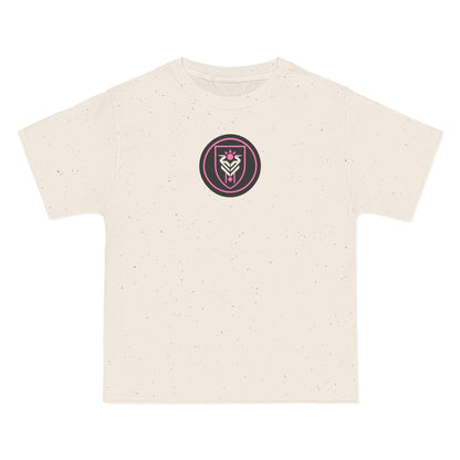 Miami Soccer Heavyweight Tee — Natural, Black & Flamingo