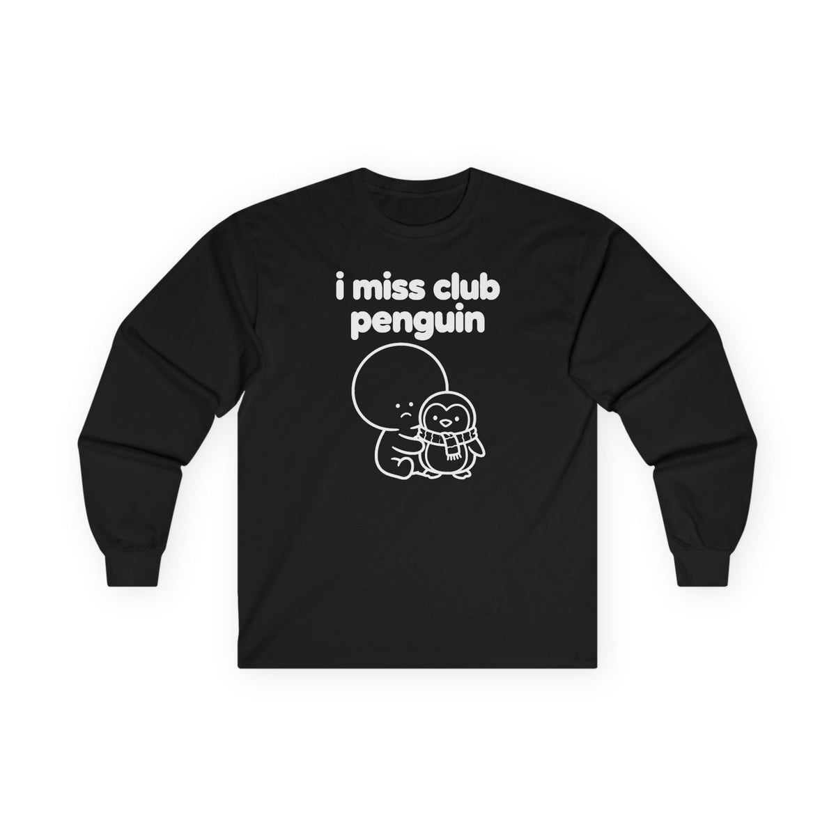 i miss club penguin long sleeve tee - Black by lonelyboi